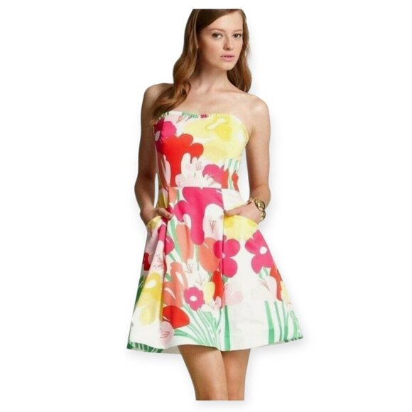 Lavish Lilly's Floral Strapless Cheerful Dress by Lilly Pulitzer size 6 (XS/S) - Picture 4 of 16